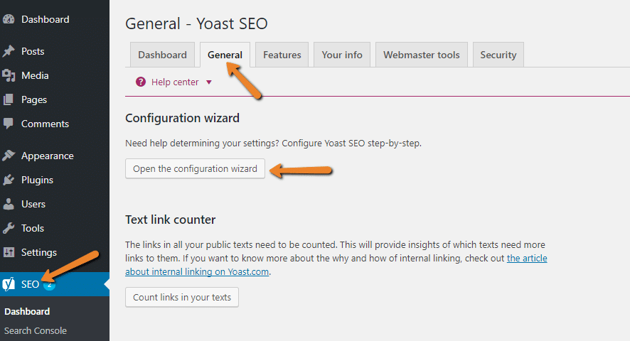 launch yoast wizard