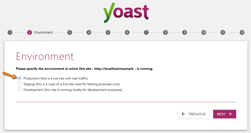 configure yoast seo environment