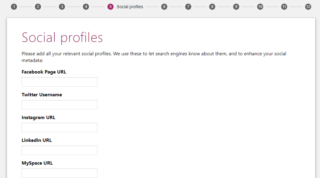 yoast settings for social profiles 