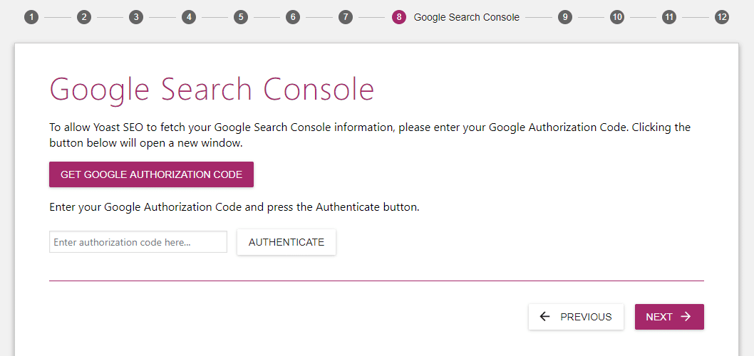 google search console in yoast