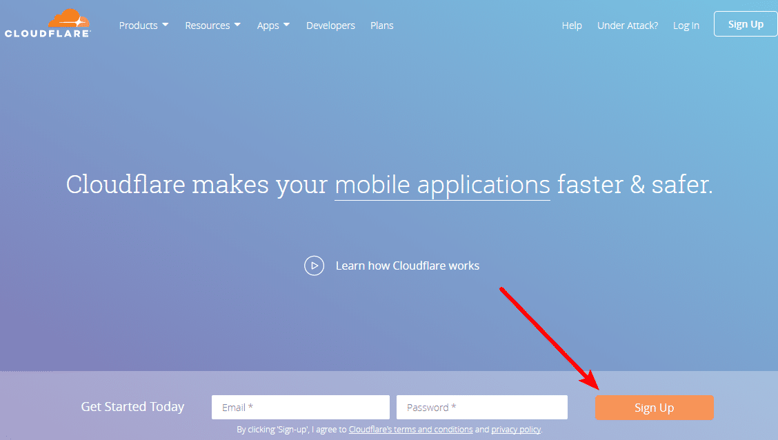 how to sign up at cloudflare