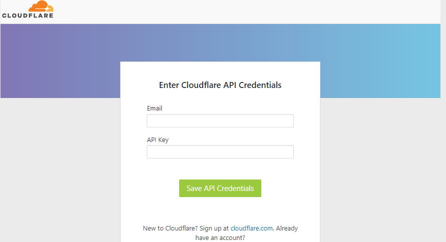 enter cloudflare api key