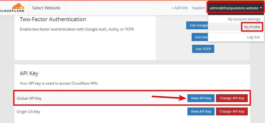 find cloudflare api key